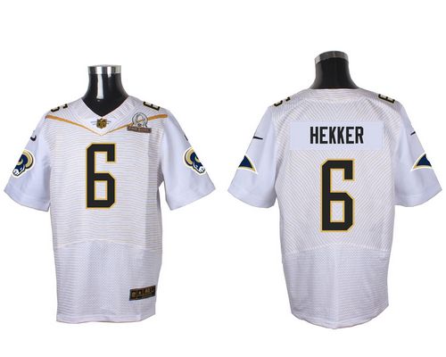 Nike Rams #6 Johnny Hekker White 2016 Pro Bowl Men's Stitched NFL Elite Jersey